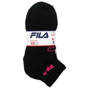 Wholesale - 10pk BLK WOMEN FILA MESH LOGO QTR SOCKS SIZE 9-11, UPC: 193159123079